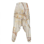 Brown Marble Print Hammer Pants