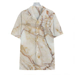 Brown Marble Print Hawaiian Shirt