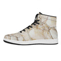 Brown Marble Print High Top Leather Sneakers