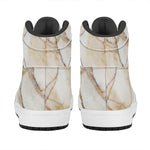 Brown Marble Print High Top Leather Sneakers