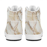 Brown Marble Print High Top Leather Sneakers