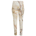 Brown Marble Print High-Waisted Pocket Leggings