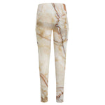 Brown Marble Print High-Waisted Pocket Leggings