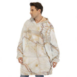 Brown Marble Print Hoodie Blanket