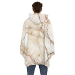 Brown Marble Print Hoodie Blanket