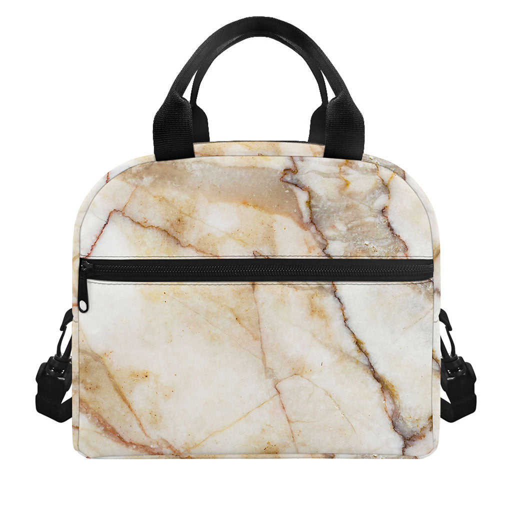 Brown Marble Print Insulated Lunch Bag