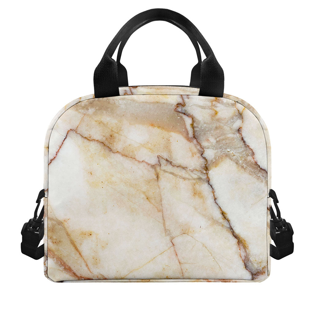 Brown Marble Print Insulated Lunch Bag