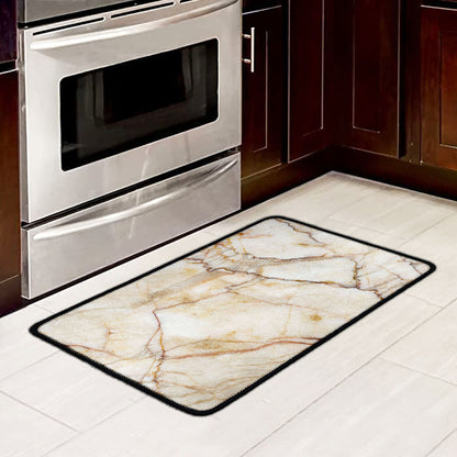 Brown Marble Print Kitchen Mat