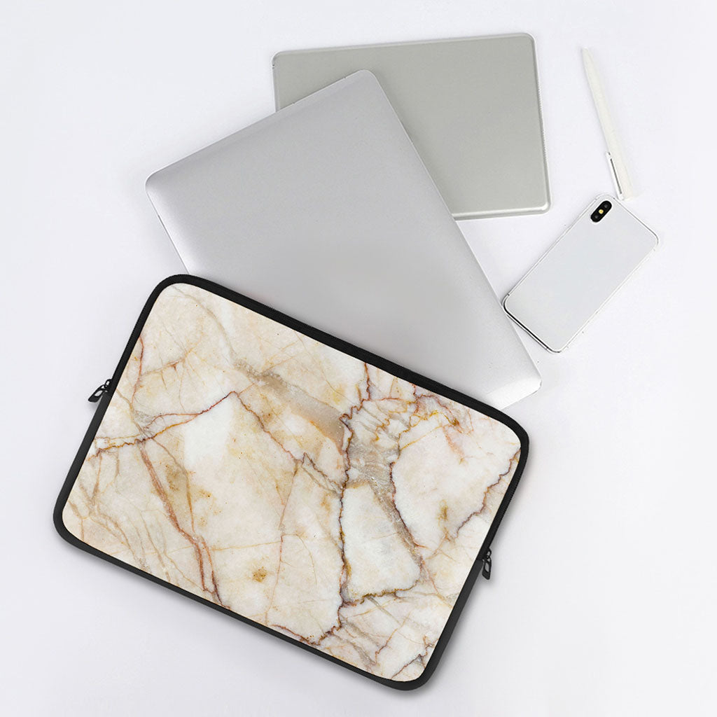 Brown Marble Print Laptop Sleeve