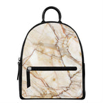 Brown Marble Print Leather Backpack
