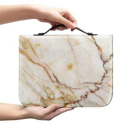 Brown Marble Print Leather Bible Cover