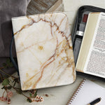 Brown Marble Print Leather Bible Cover