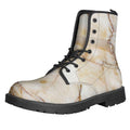Brown Marble Print Lace-Up Boots