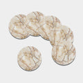 Brown Marble Print Leather Coaster Set