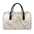 Brown Marble Print Leather Duffel Bag