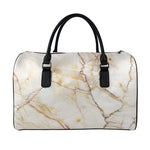 Brown Marble Print Leather Duffle Bag