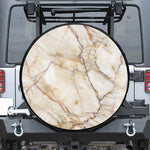 Brown Marble Print Leather Spare Tire Cover