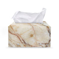 Brown Marble Print Leather Tissue Box Cover