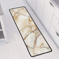 Brown Marble Print Long Kitchen Mat