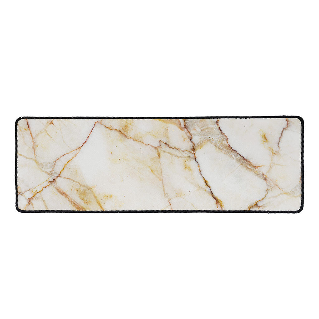 Brown Marble Print Long Kitchen Mat