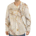Brown Marble Print Long Sleeve Baseball Jersey