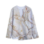 Brown Marble Print Long Sleeve Short Coat