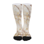 Brown Marble Print Long Socks