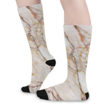 Brown Marble Print Long Socks
