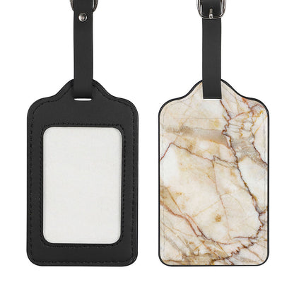 Brown Marble Print Luggage Tag
