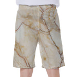 Brown Marble Print Men's Beach Shorts