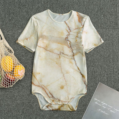 Brown Marble Print Men's Bodysuit