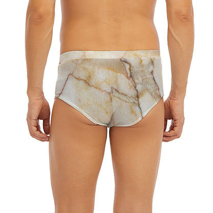 Brown Marble Print Men's Briefs