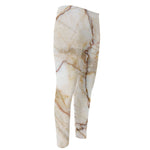 Brown Marble Print Men's Compression Pants