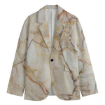 Brown Marble Print Men's Cotton Blazer