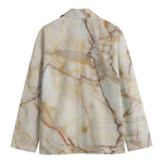 Brown Marble Print Men's Cotton Blazer