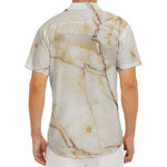 Brown Marble Print Men's Deep V-Neck Shirt