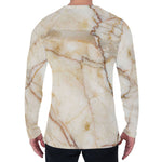 Brown Marble Print Men's Long Sleeve T-Shirt