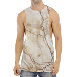 Brown Marble Print Men's Muscle Tank Top