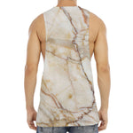 Brown Marble Print Men's Muscle Tank Top