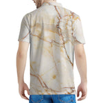 Brown Marble Print Men's Polo Shirt