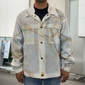 Brown Marble Print Men's Shirt Jacket