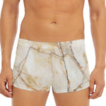 Brown Marble Print Men's Short Boxer Briefs