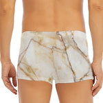 Brown Marble Print Men's Short Boxer Briefs