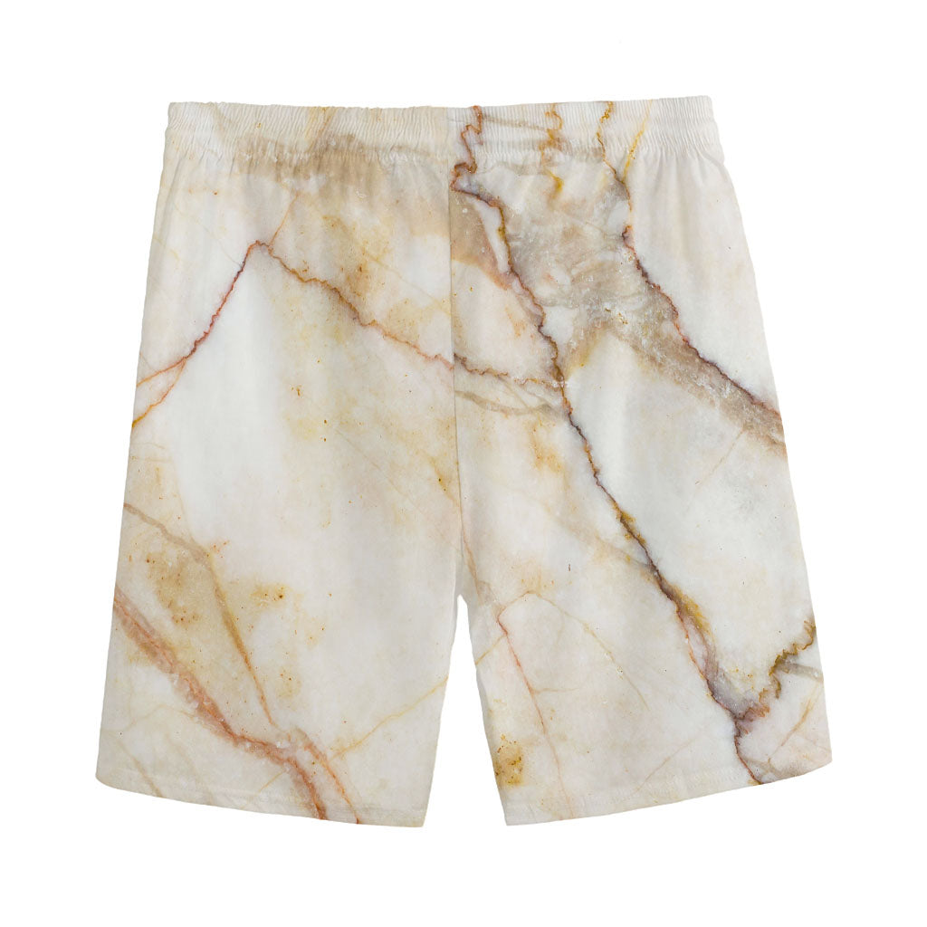 Brown Marble Print Men's Sports Shorts