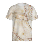 Brown Marble Print Men's Sports T-Shirt