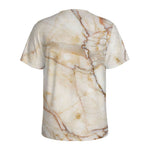 Brown Marble Print Men's Sports T-Shirt