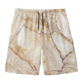 Brown Marble Print Men's Swim Trunks