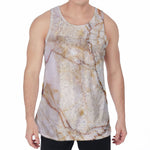 Brown Marble Print Men's Velvet Tank Top