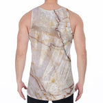 Brown Marble Print Men's Velvet Tank Top