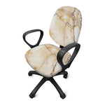 Brown Marble Print Office Chair Cover